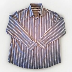 Axist Shirt Men's XXL Black Vertical Stripe Long Sleeve Button Cotton Blend